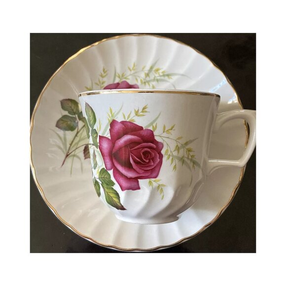 Ridgway Ironstone Anniversary Rose Tea Cup and Saucer - Picture 1 of 7
